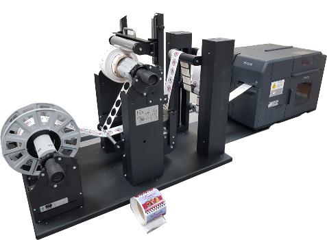 In line matrix removal system and rewinder for Epson C7500 and C7500g - easy for full bleed labels