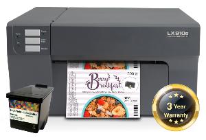 Now with our 3 years on-site swap out warranty -LX910e Photo quality 8 inch wide (203mm) DYE or PIGMENT interchangeable colour label printer 4800dpi 8 inch wide max