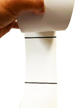 A6 105 X 149.5 Satin finish ink jet cards on rolls with perforaton and black reg marks, 250 per roll