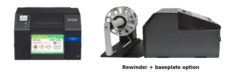 Package Deal - Reduced Price Bundle -Epson ColorWorks C6500Ae - + 8 inch diameter Rewinder + base link plate