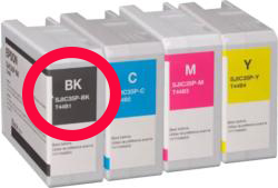 PIGMENT ONLY FOR THE BK PRINTER -Deal - Rainbow ink set CYM+BK black is for gloss or matt labels  80ml each tank for the Epson C6000AeBK