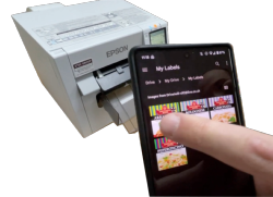 Touch-to-Label ® Epson C4000e colour printer + software, Touch-to-Label ® print labels at your workplace using your Android mobile and a C4000eMK, Wi-Fi included, computer needed