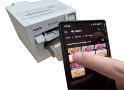 Touch-to-Label ® Epson C4000e colour printer + software, Touch-to-Label ® print labels at your workplace using your Android mobile and a C4000eMK, Wi-Fi included, computer needed