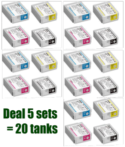Deal - 20 Piece Pigment Ink set CYMK (5 sets) for the Epson C4000MK Best for Gloss or Matt labels