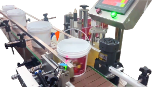 New - K018 Automatic Bucket Label Applicator Line for large round containers