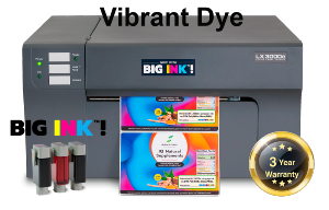 New - with our 3 years UK on-site swap out warranty - LX3000eDYE ultra high quality 8 inch (203mm) wide DYE ink best for bright colours - latest bulk ink tank model photo quality colour label printer 