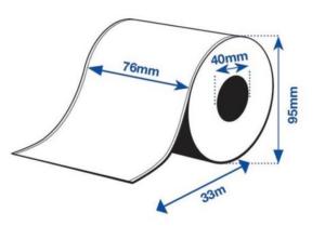 A1 Labels - AJETF2 Premium Gloss Ink / HIGH GRAB / CHILL /  DEEP FREEZE CAPABLE  - Continuous Label Roll 76mm wide x 33 Metres long