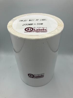 A1 Labels - Inkjet Matte Polypropylene Label - 200mm x 55 Metre Continuous - use the guillotine to cut variable lengths