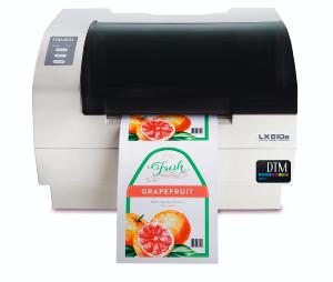 New LX610e unique label printing and shape cutting 5 inch (127mm) wide photo quality colour label printer package with PTCreatePro + ink + roll of semi-gloss label media + 3 year warranty