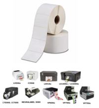 Next day from stock - Die-cut White label rolls for Ink Jet Colour Printers 