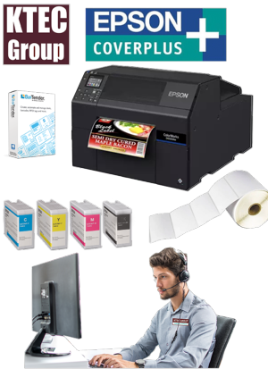 Epson D6500Ae with three year warrany- 8" Durable Colour Label Printer with Dye inks for vibrant colours + Guillotine + Inks + Bartender label software + labels + set-up help