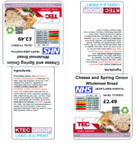 Food Management System (FMS) Recipe based food labelling with Natasha's Law allergen highlighting