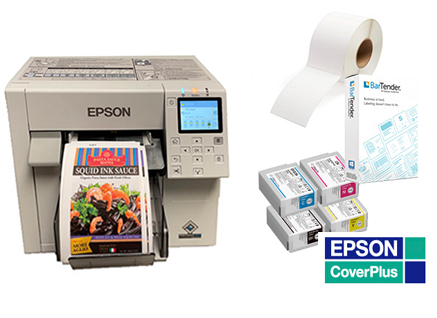 Natasha's Law starter kit - full colour Epson C64000Ae with automated allergen bolding