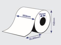 7113423 - 4 roll pack - Epson Inkjet Premium Matte Polypropylene Label - 203mm x 55 Metre Continuous - use the guillotine to cut variable lengths