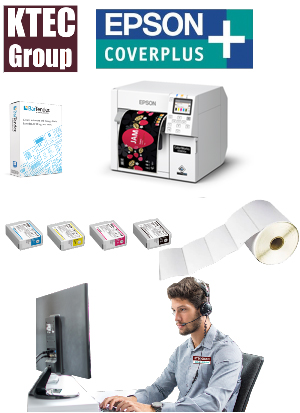 Epson ColorWorks D3800 package deal-  DYE ink for extra vibrant labels   4" Colour Label Printer + Guillotine + on-site warranty + Bartender label software trial + set up help + labels